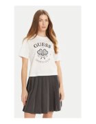 GUESS Tricou din bumbac regular fit cu logo si decolteu la baza gatului