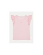 GUESS Tricou fete cu volane din amestec de bumbac organic