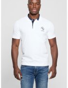 GUESS Tricou polo cu logo - Albastru inchis/Alb optic