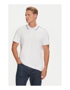 GUESS Tricou polo din amestec de bumbac - Alb