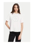 GUESS Tricou regular fit din viscoza cu logo brodat pe piept