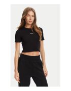 GUESS Tricou scurt din amestec de viscoza cu logo brodat