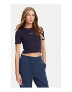 GUESS Tricou scurt din amestec de viscoza cu logo frontal
