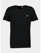 GUESS Tricou slim fit cu decolteu in V - Alb/Negru