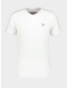 GUESS Tricou slim fit cu decolteu in V - Negru/Alb optic