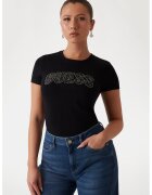 GUESS Tricou slim fit cu logo cu strasuri - Negru