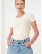 GUESS Tricou slim fit cu logo - Galben pal