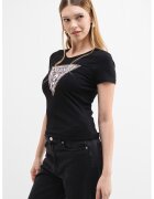 GUESS Tricou slim fit cu logo - Negru/Maro