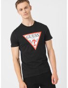 GUESS Tricou slim fit cu logo - Rosu/Alb/Negru