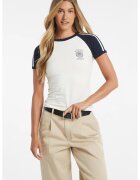 GUESS Tricou slim fit cu maneci raglan contrastante - Alb