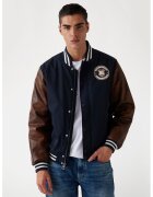 GUESS Zip Jacheta cu mansete si guler contrastant - Maro/Bleumarin