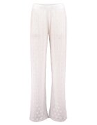 Hailys Pantaloni cu perforatii - Alb murdar