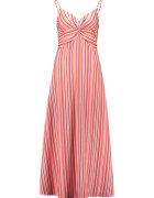 Hailys Rochie evazata cu dungi - Alb/Roz deschis/Portocaliu deschis