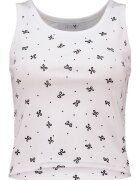 Hailys Top crop cu imprimeu - Alb/Negru