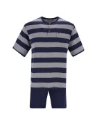 hajo Pijama in dungi cu buzunar pe piept - Albastru