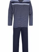 hajo Pijama in dungi cu decolteu in V - Albastru