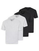 hajo Set de tricouri de bumbac cu decolteu in V - 4 piese - Alb/Negru