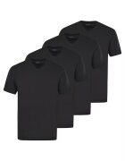 hajo Set de tricouri de bumbac cu decolteu in V - 4 piese - Negru
