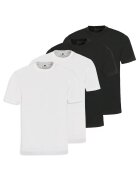 hajo Set de tricouri de bumbac cu decolteu la baza gatului - 4 piese - Alb/Negru