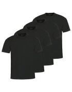 hajo Set de tricouri de bumbac cu decolteu la baza gatului - 4 piese - Negru