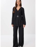 Happiness İstanbul Compleu dama - - set din doua piese - maneca lunga - negru - textil