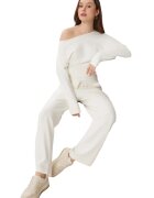 Happiness İstanbul Costum dama - - set din doua piese - guler asimetric - maneca lunga - pantaloni largi - alb