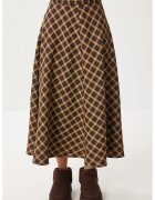 Happiness İstanbul Fusta lunga - - carouri - cu buzunare - maro/negru - textil