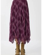 Happiness İstanbul Fusta midi asimetrica - - talie inalta - mov - textil -