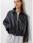 Happiness İstanbul Geaca bomber - - piele ecologica - neagra