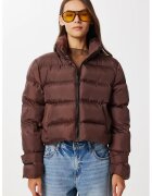 Happiness İstanbul Geaca scurta dama - - texturata - maro mocha - material textil