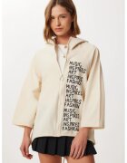 Happiness İstanbul Jacheta cu gluga si fermoar - - textil - crem