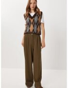 Happiness İstanbul Pantaloni dama - - Palazzo - cu buzunare - verde kaki - textil