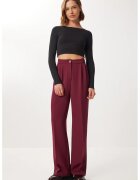Happiness İstanbul Pantaloni dama - - Palazzo - cu talie inalta - visiniu - textil