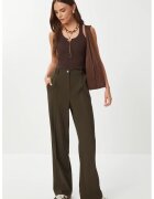 Happiness İstanbul Pantaloni dama - - plisati - verde kaki - textil - Kaki