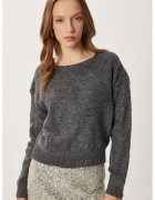 Happiness İstanbul Pulover dama - - tricotat - gri carbune - One Size