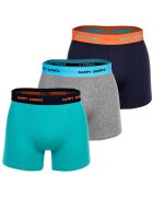 Happy Shorts Set de boxeri Retro - 3 perechi - Gri/Portocaliu/Turcoaz