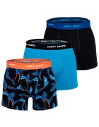 Happy Shorts Set de boxeri Retro - 3 perechi - Negru/Portocaliu/Albastru