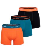 Happy Shorts Set de boxeri Retro - 3 perechi - Negru/Portocaliu/Turcoaz