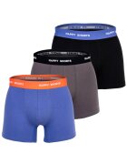Happy Shorts Set de boxeri Retro - 3 perechi - Negru/Violet/Gri inchis