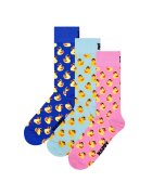 Happy Socks Set de 3 perechi de sosete lungi unisex - Galben/Roz/Albastru