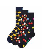 Happy Socks Set de 3 perechi de sosete lungi unisex - Rosu/Galben/Bleumarin