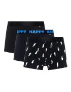 Happy Socks Set de boxeri cu model - 3 perechi - Alb/Negru