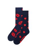 Happy Socks Set de sosete lungi unisex cu imprimeu - 2 perechi - Rosu vermillion/Bleumarin