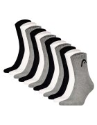 Head Set de 12 perechi de sosete scurte unisex All Sports - Alb/Negru/Gri