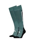 Head Sosete schi si snowboard Ski Beginner Kneehigh 2P - Verde/Negru - Verde/Negru