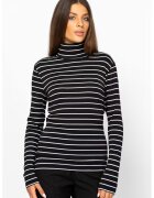 Heavy Tools Bluza din amestec de modal cu guler inalt Canva - Alb/Negru