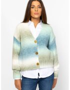 Heavy Tools Cardigan cu model tie-dye si decolteu in V - Alb fildes/Kaki/Albastru
