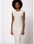 Heavy Tools Rochie midi din amestec de modal cu model in dungi Vivero - Alb fildes/Negru