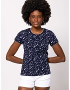 Heavy Tools Tricou cu imprimeu si decolteu la baza gatului Metera - Alb/Bleumarin