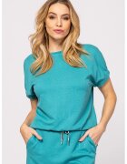 Heavy Tools Tricou cu model uni si decolteu la baza gatului Molin - Turcoaz